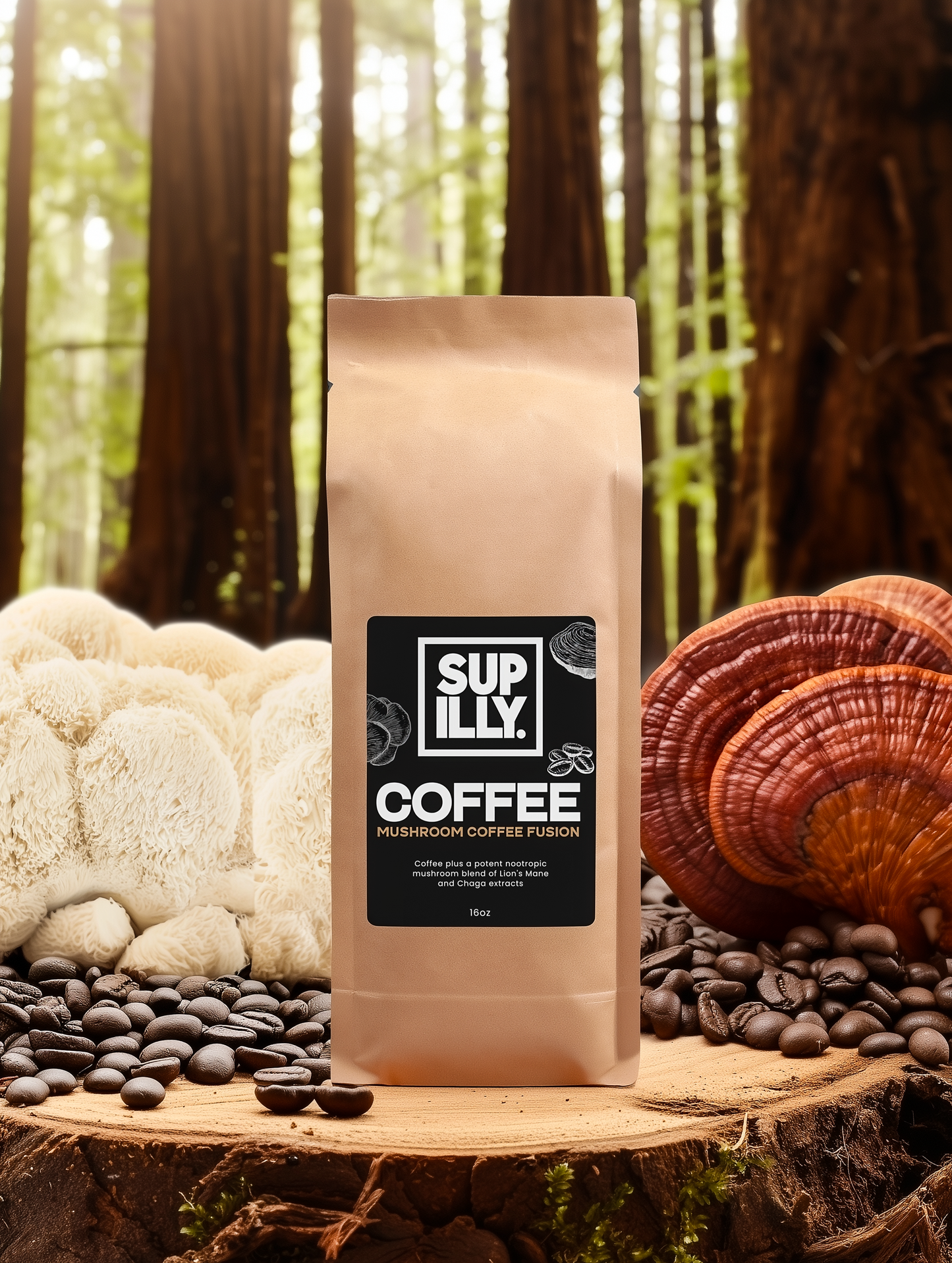 Mushroom Coffee Fusion - Lion’s Mane & Chaga 16oz