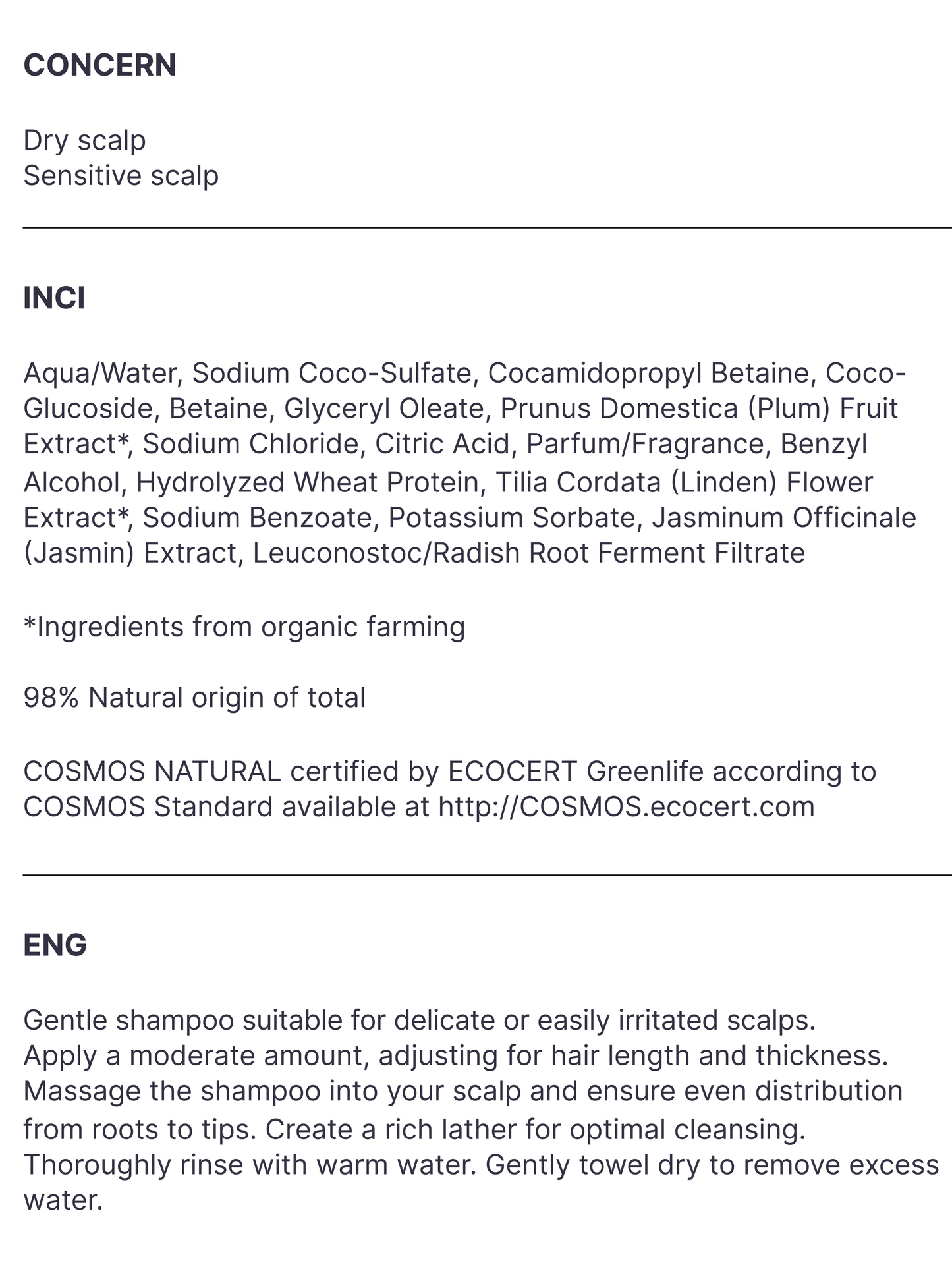 SUPILLY.  Sensitive Scalp Shampoo